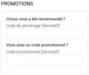 circus code promotionnel